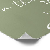 Sage Green Boho Bloemen Raad hoeveel kussen spel Poster (Hoek)