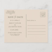 Sage Green Boho bloemenkrans Save the date Briefkaart (Achterkant)