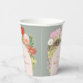 Sage Green Boho Bloom Cactus Baby shower Papieren Bekers (Rechts)