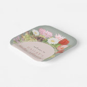 Sage Green Boho Bloom Cactus Baby shower Papieren Bordje (Gebogen)