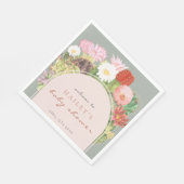 Sage Green Boho Bloom Cactus Baby shower Servet (Hoek)