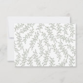 Sage Green Boho Botanical Elegant Wedding RSVP Kaartje (Achterkant)