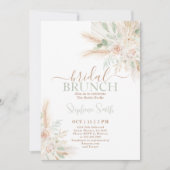 Sage green Boho Bridal Shower Invitation Kaart (Voorkant)