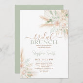 Sage green Boho Bridal Shower Invitation Kaart (Voorkant / Achterkant)