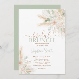Sage green Boho Bridal Shower Invitation Kaart