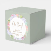 Sage Green Boho Cactus Desert Baby shower Bedankdoosjes (Achterkant)