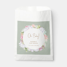 Sage Green Boho Cactus Desert Oh Baby shower Bedankzakje
