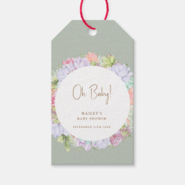 Sage Green Boho Cactus Desert Oh Baby shower Cadeaulabel