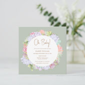 Sage Green Boho Cactus Desert Oh Baby shower Kaart (Staand voorkant)