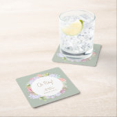 Sage Green Boho Cactus Desert Oh Baby shower Kartonnen Onderzetters (Insitu)