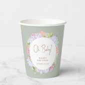 Sage Green Boho Cactus Desert Oh Baby shower Papieren Bekers (Achterkant)