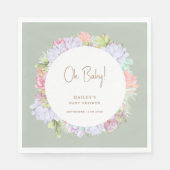 Sage Green Boho Cactus Desert Oh Baby shower Servet (Voorkant)