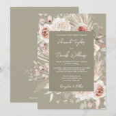 Sage Green Boho Chic Rustic Floral Wedding Kaart (Voorkant / Achterkant)