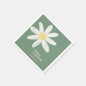 Sage Green Boho Daisy Floral Napkins Servet (Hoek)