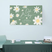 Sage Green Boho Daisy Flower Baby shower Banner (Beurs)