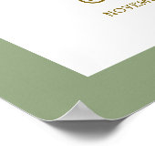 Sage Green Boho Floral Boots Baby shower Welkom Poster (Hoek)