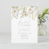 Sage Green Boho Floral Bridal Shower Kaart (Staand voorkant)