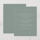 Sage Green Boho Foto Huwelijk Modern Informatiekaartje (Voorkant / Achterkant)