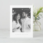 Sage Green Boho Foto Huwelijk Modern Kaart (Staand voorkant)