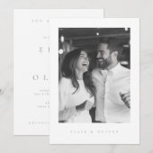 Sage Green Boho Foto Huwelijk Modern Kaart (Voorkant / Achterkant)