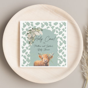 Sage Green Boho Heilige Koe Boerderij Baby shower Servet