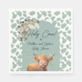 Sage Green Boho Heilige Koe Boerderij Baby shower Servet (Voorkant)