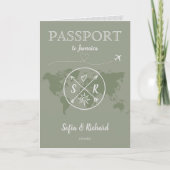 Sage Green Boho Huwelijkspaspoort Kaart QR Code (Voorkant)