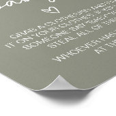 Sage Green Boho Minimalist zeg niet Baby Poster (Hoek)