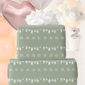 Sage Green Boho Minimalistisch Baby shower Cadeaupapier