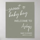 Sage Green Boho minimalistisch welkom Poster (Voorkant)