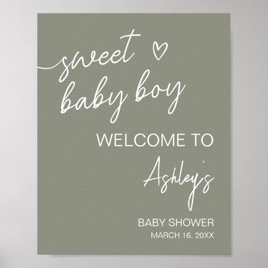 Sage Green Boho minimalistisch welkom Poster (Voorkant)