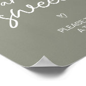 Sage Green Boho Minimalistische baby's zijn zoet Poster (Hoek)