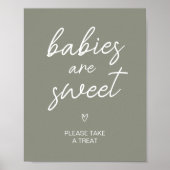 Sage Green Boho Minimalistische baby's zijn zoet Poster (Voorkant)