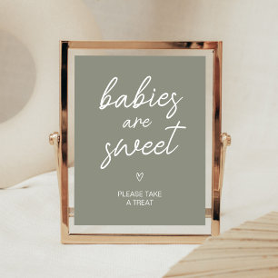 Sage Green Boho Minimalistische baby's zijn zoet Poster