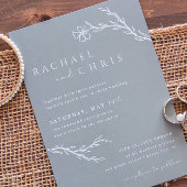 Sage Green Boho Modern Stenciled Floral Botanical Kaart