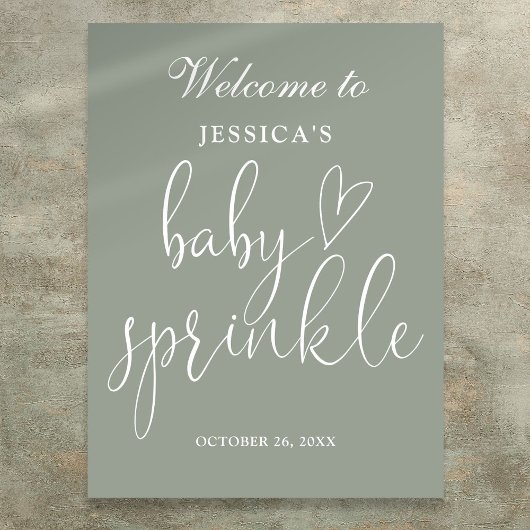 Sage Green Boho Neutral Baby Sprinkle Welkomstbord Poster