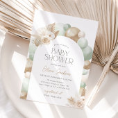 Sage Green Boho Pampas Grass Arch Baby shower Kaart