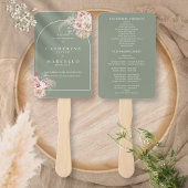 Sage Green Boho Pampas Grass Arch Wedding Programm Handwaaier