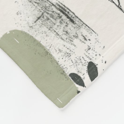 Sage Green Boho Pattern Fleece Deken (Hoek)