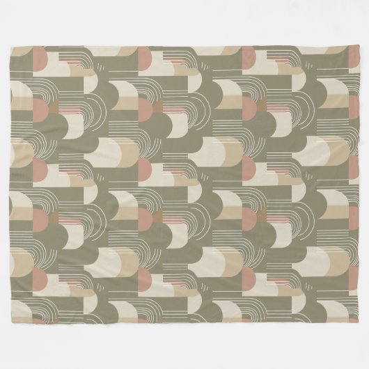 Sage Green Boho Pattern Fleece Deken (Voorkant (Horizontaal))