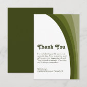 Sage Green Boho Rainbow Stripe Arch Wedding Weddin Bedankkaart (Voorkant / Achterkant)