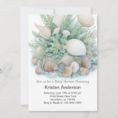 Sage Green Boho Seashell Celebration Baby shower Kaart (Voorkant)