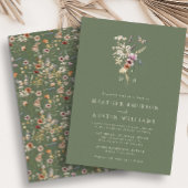 Sage Green Boho Wedding Invitation Kaart