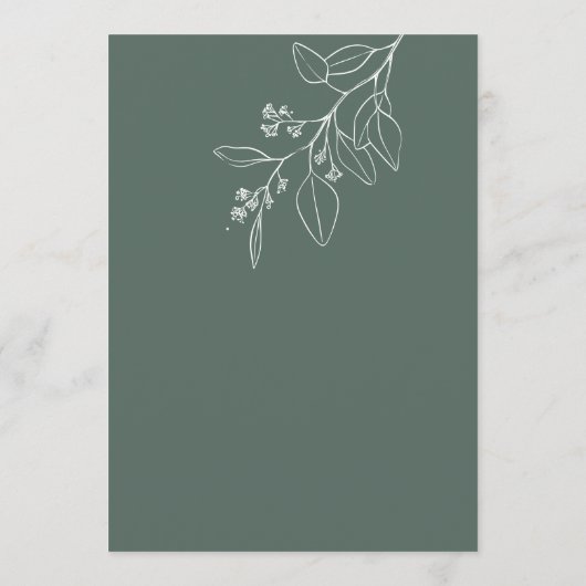 Sage Green Boho Wedding Menu (Groene Boho-bruiloft (Achterkant)