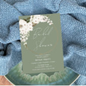 Sage Green Boho White Floral Wreated Vrijgezellenf Kaart