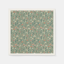 Sage Green Boho Wildflower Baby in Bloom Shower Servet
