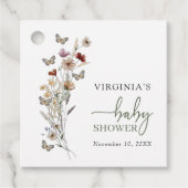 Sage Green Boho Wildflower Baby shower Bedankjes Labels (Voorkant)