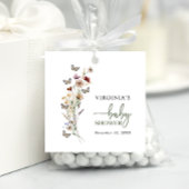 Sage Green Boho Wildflower Baby shower Bedankjes Labels