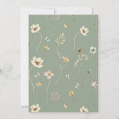 Sage Green Boho Wildflower Bridal Shower Elegant Kaart (Achterkant)