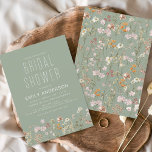 Sage Green Boho Wildflower Bridal Shower Elegant Kaart<br><div class="desc">Viel de komende nuptielen met een adembenemend vrijgezellenfeest geïnspireerd door wilde bloemen. Onze uitnodiging bevat verbluffende illustraties van de schoonheid van de natuur en zal de toon zetten voor een gedenkwaardige dag vol liefde en lachen. Deze uitnodiging is perfect voor een rustige of buitenshuis gehouden gebeurtenis en kan nu worden...</div>